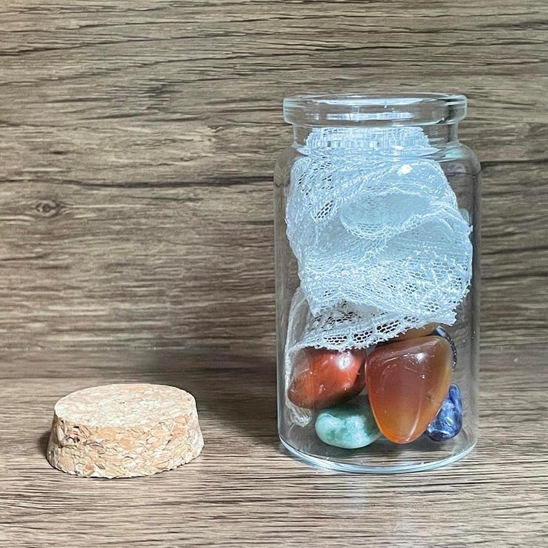 EWEIGEER 4 pcs 100ml Small Glass Bottles with Cork Stopper,Candy Containers,Vials Jars,Cute Storage Jar,Wishing Bottle 47x80mm(1.85x3.15inch) - Image 3
